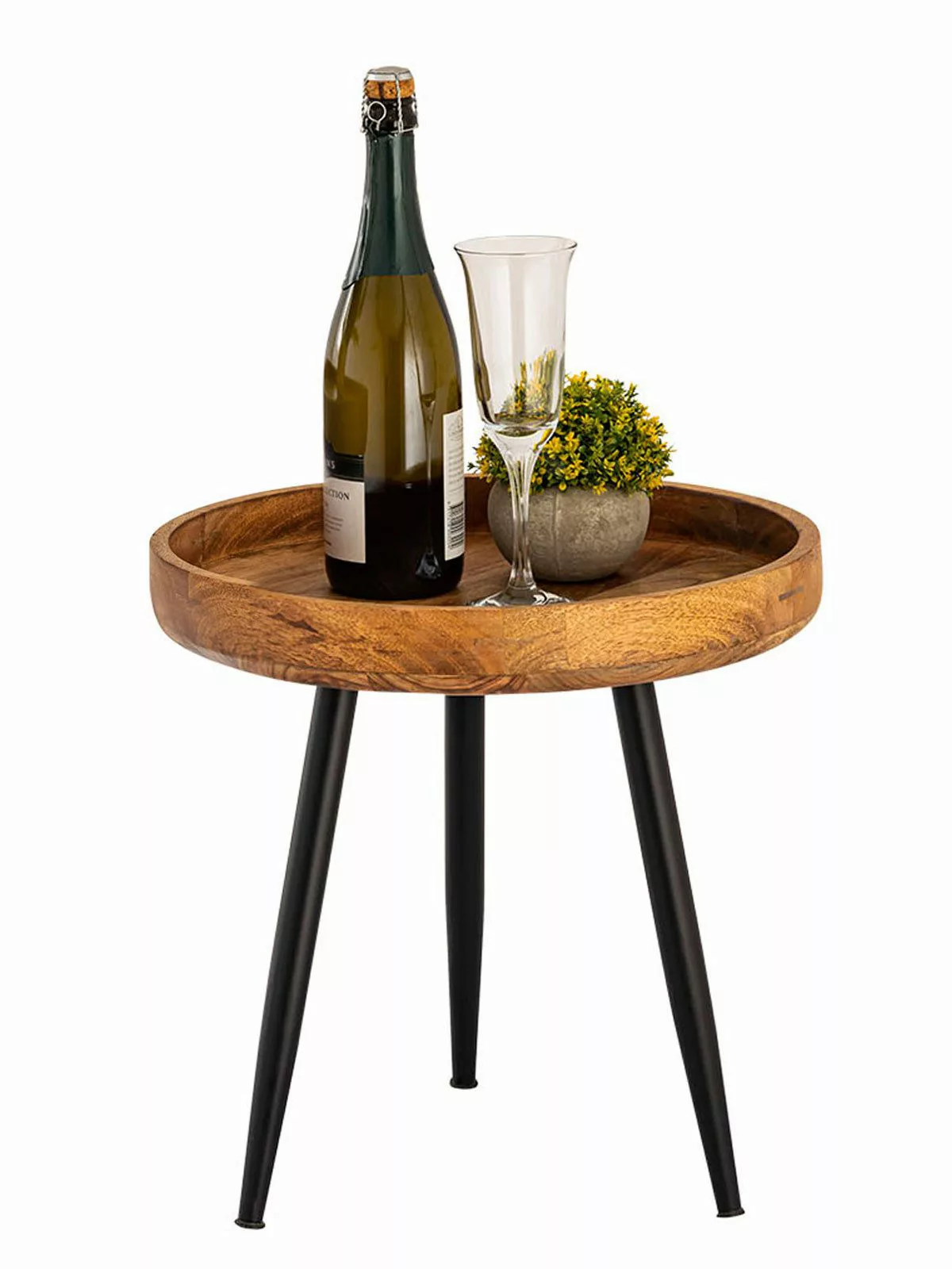Amagohome Couchtisch Beistelltisch Holz rund Couchtisch günstig online kaufen