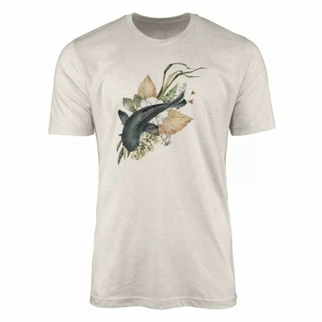 Sinus Art T-Shirt Herren Shirt 100% gekämmte Bio-Baumwolle T-Shirt Blumen K günstig online kaufen