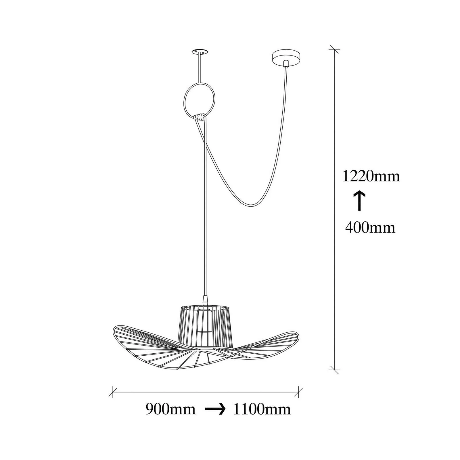 Hängeleuchte Tel 6726 Ø50cm schwarz dezentral günstig online kaufen