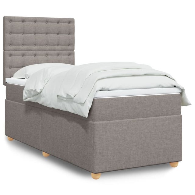 vidaXL Bett Boxspringbett mit Matratze Taupe 80x200 cm Stoff günstig online kaufen