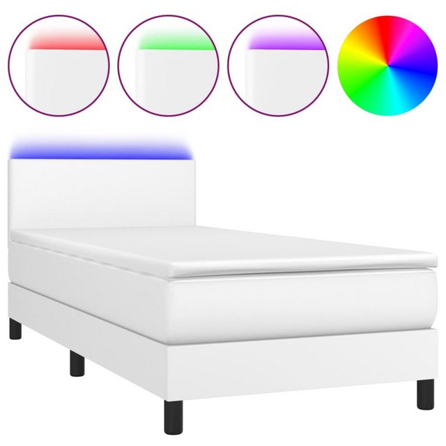 vidaXL Boxspringbett Bett Boxspringbett mit Matratze & LED Kunstleder (100 günstig online kaufen