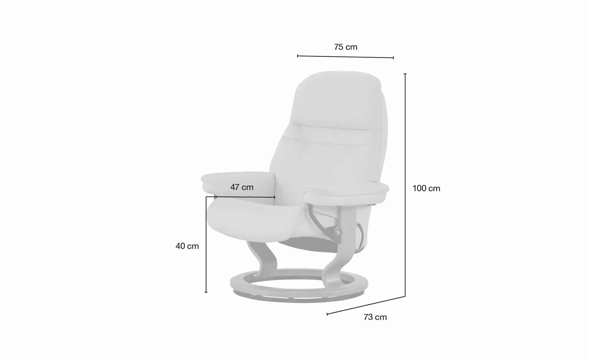 Stressless Relaxsessel mit Hocker Leder Sunrise S ¦ braun ¦ Maße (cm): B: 7 günstig online kaufen