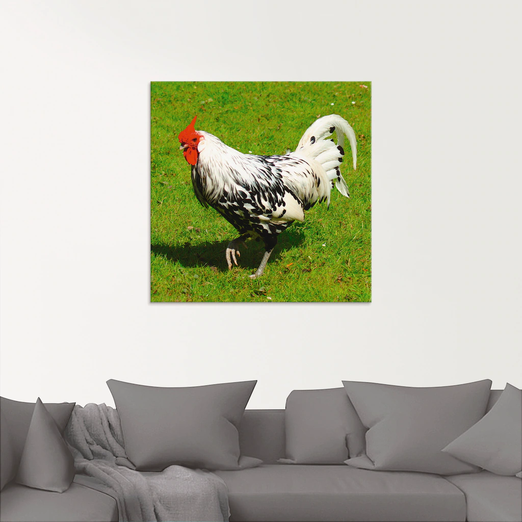 Artland Glasbild "Gepunktetes Huhn", Vögel, (1 St.), in verschiedenen Größe günstig online kaufen