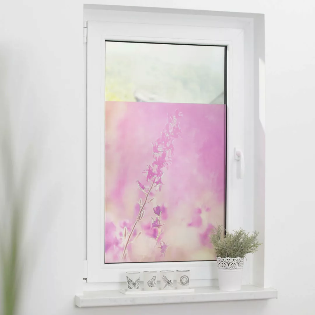 LICHTBLICK Fensterfolie Blumen violett B/L: ca. 100x130 cm günstig online kaufen