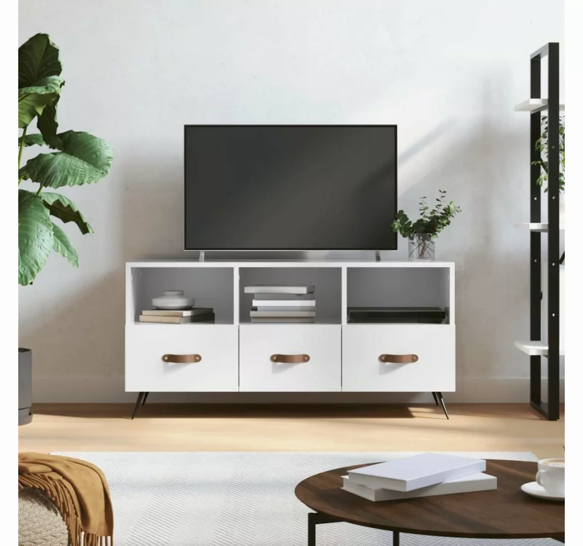 vidaXL TV-Schrank TV-Schrank Hochglanz-Weiß 102x36x50 cm Holzwerkstoff günstig online kaufen