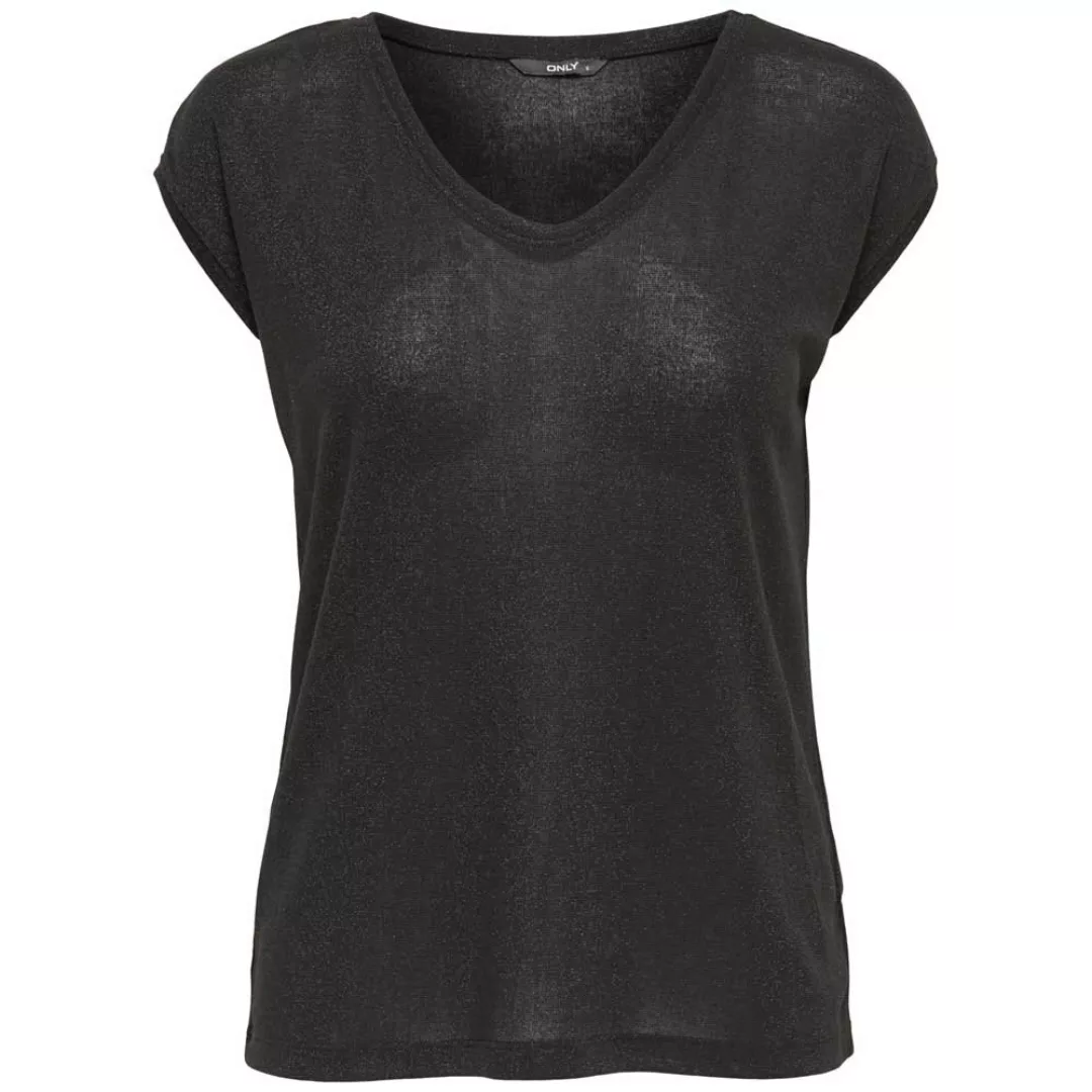 Only Silvery Lurex V Neck Kurzärmeliges T-shirt S Black günstig online kaufen