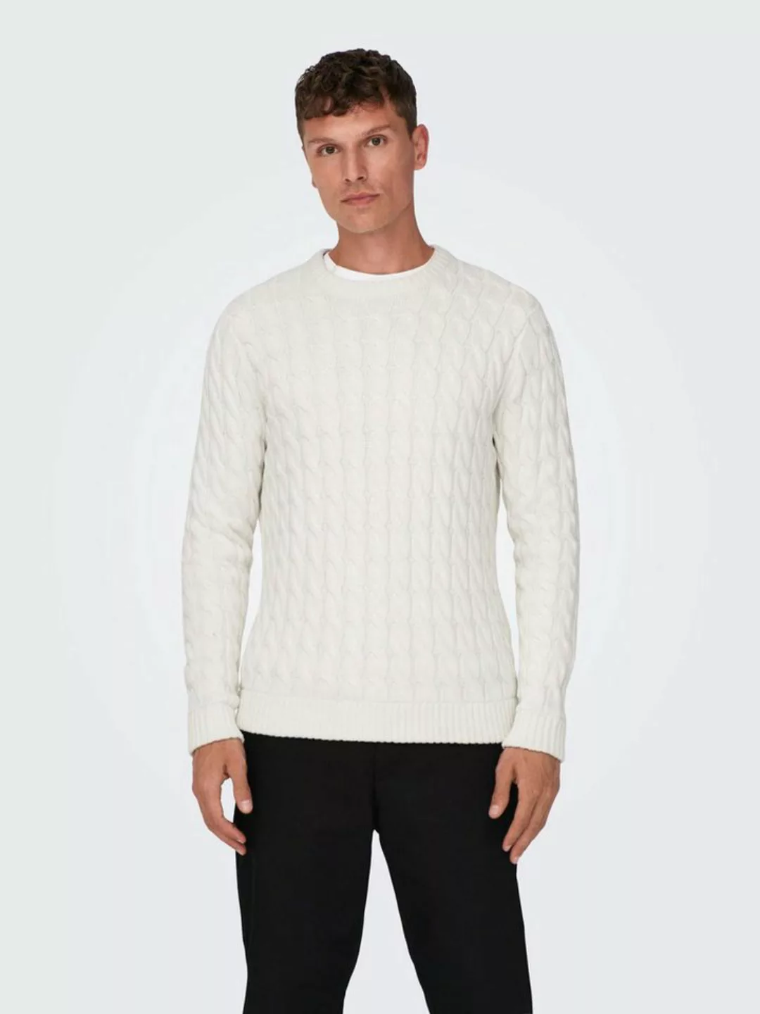 ONLY & SONS Strickpullover Strickpullover Rundhals Normal Fit langarm 7990 günstig online kaufen