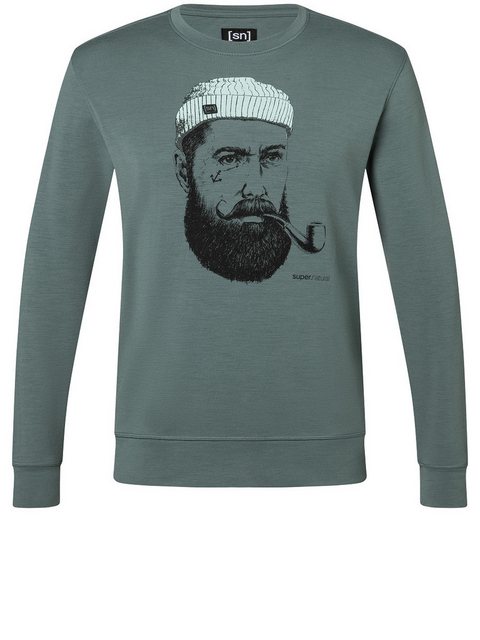 SUPER.NATURAL Sweatshirt für Herren, Merino SN SAILOR Motivations Motiv günstig online kaufen