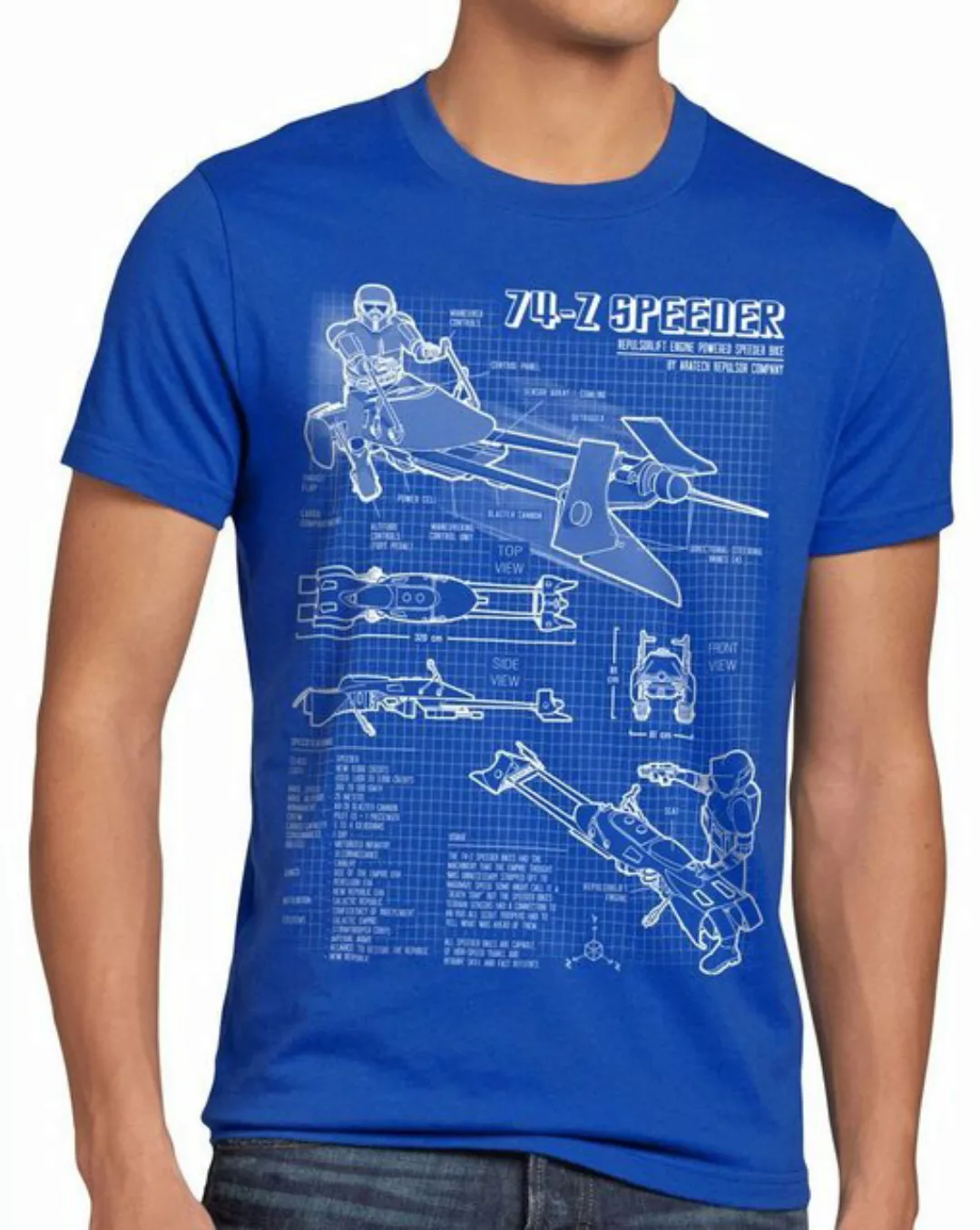 style3 Print-Shirt Herren T-Shirt 74-Z Bike krieg der rückkehr star endor r günstig online kaufen