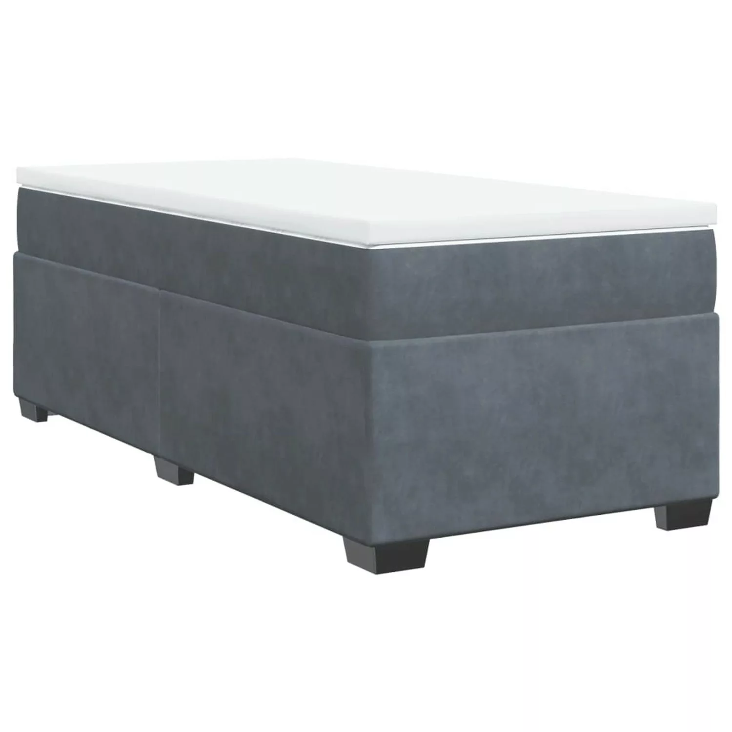 vidaXL Boxspringbett, Boxspringbett mit Matratze Dunkelgrau 90x190 cm Samt günstig online kaufen