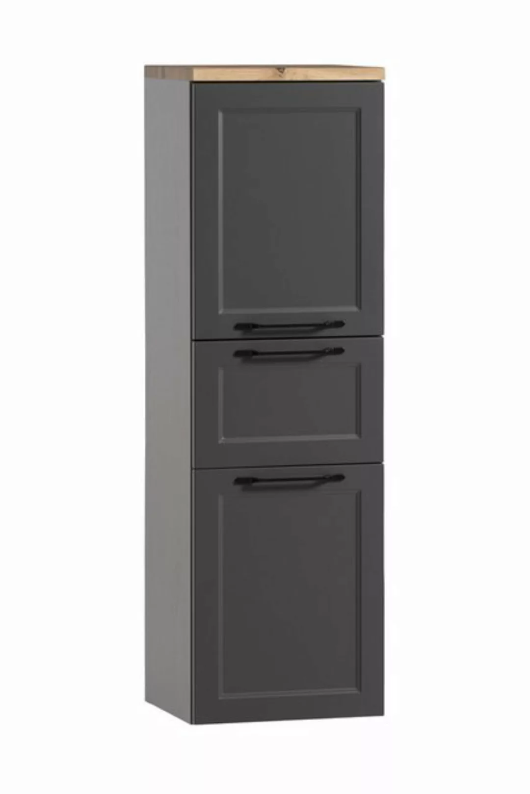 HELD MÖBEL Midischrank in grau, Wotaneiche, MDF - 40x130x35cm (BxHxT) günstig online kaufen