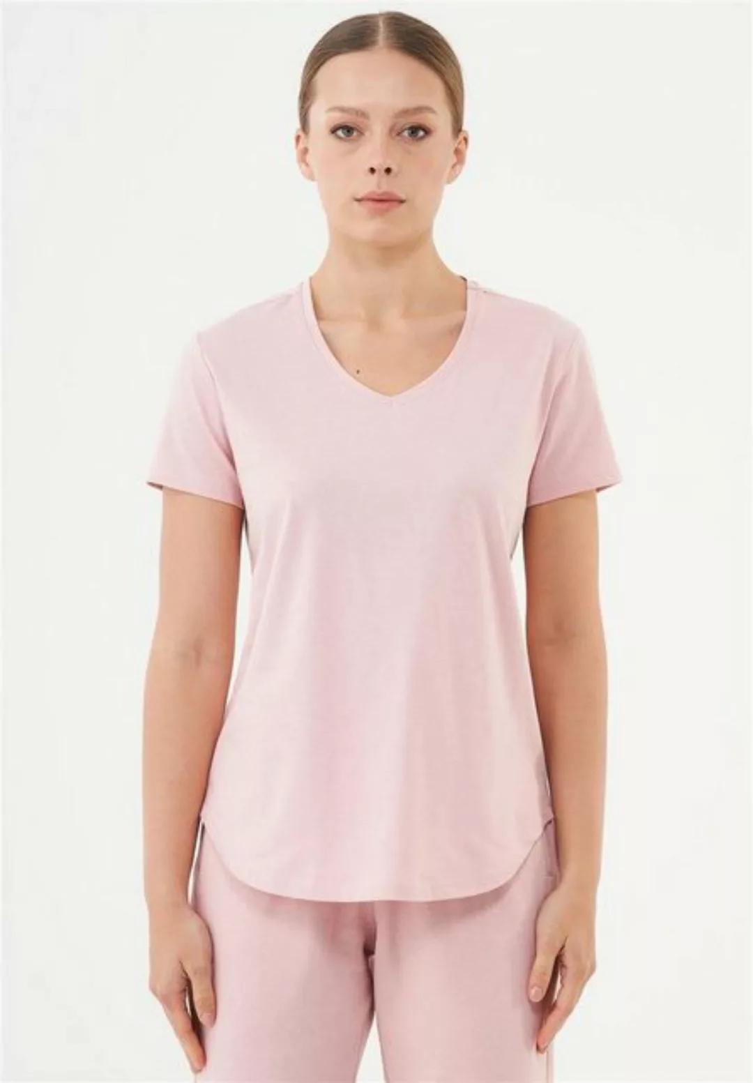 ORGANICATION T-Shirt Tuba-Women's V-Neck Basic T-Shirt in Dusty Pink günstig online kaufen