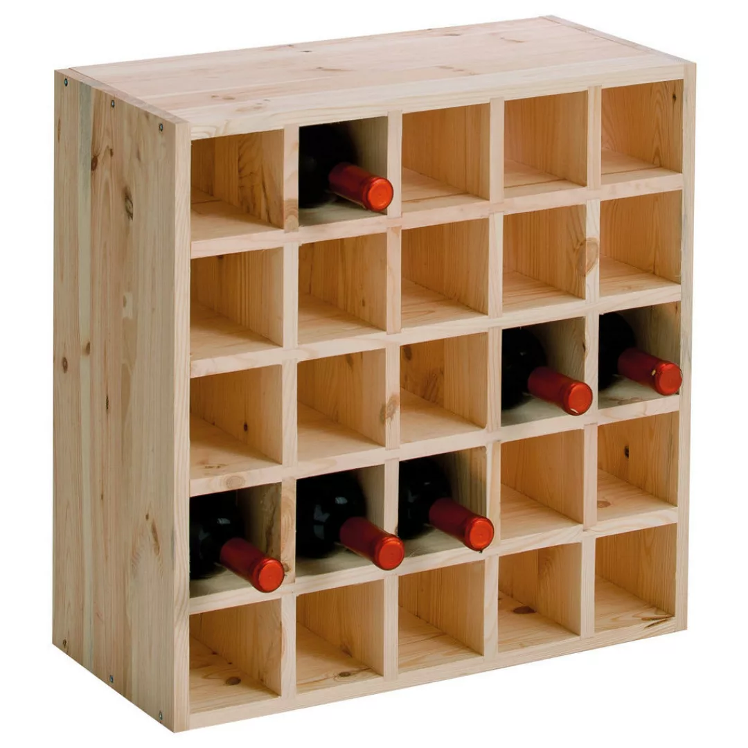 Zeller Weinregal für 25 Flaschen natur Holz B/H/L: ca. 25x52x52 cm günstig online kaufen