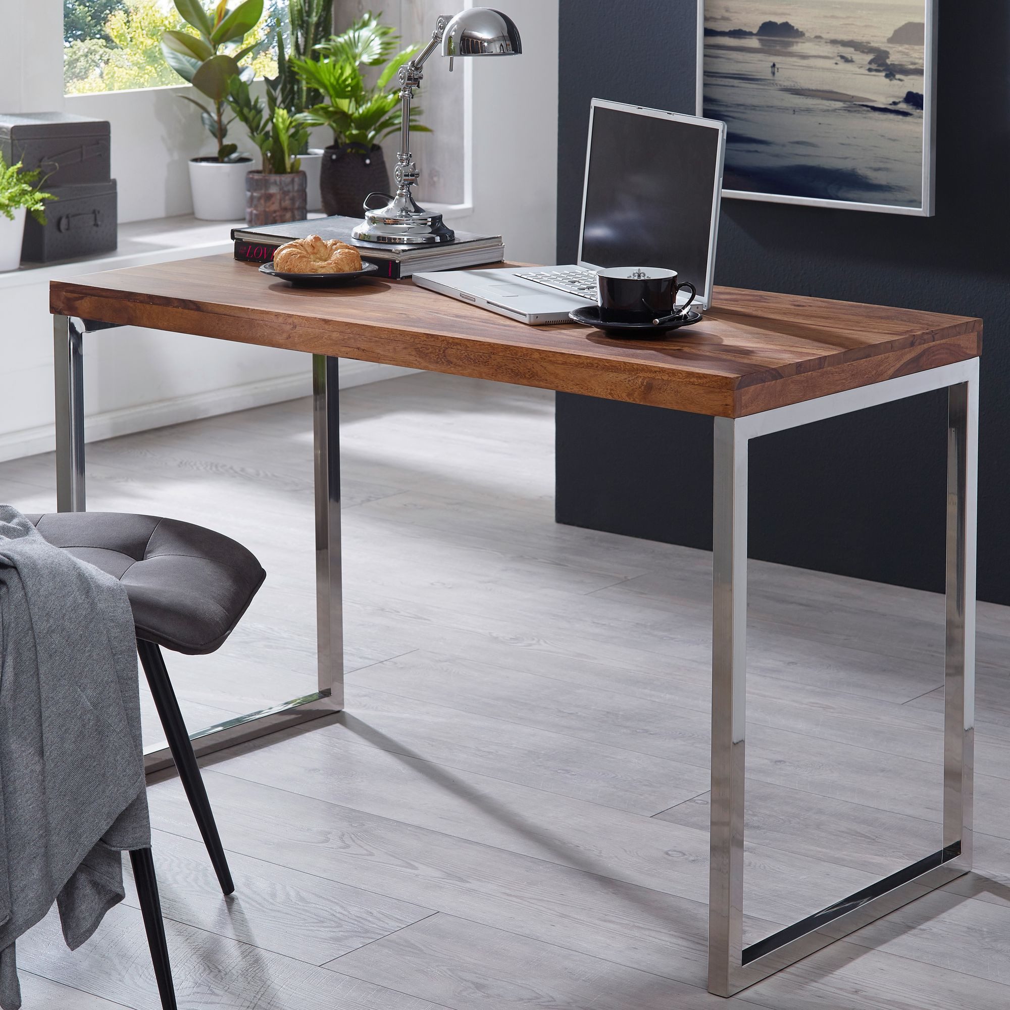 FINEBUY Konsolentisch SuVa3599_1 (Massivholz / Metall günstig online kaufen