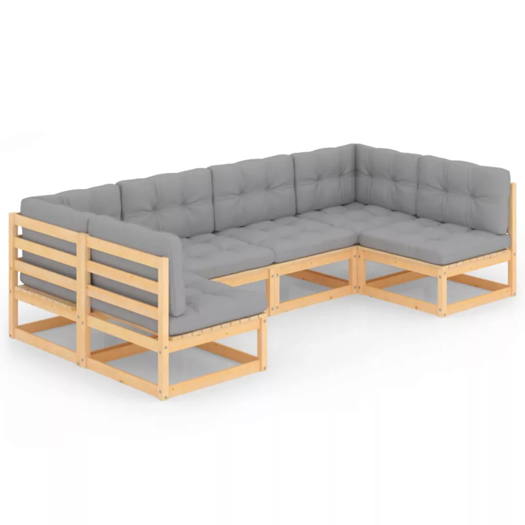 6-tlg. Garten-lounge-set Mit Kissen Kiefer Massivholz günstig online kaufen