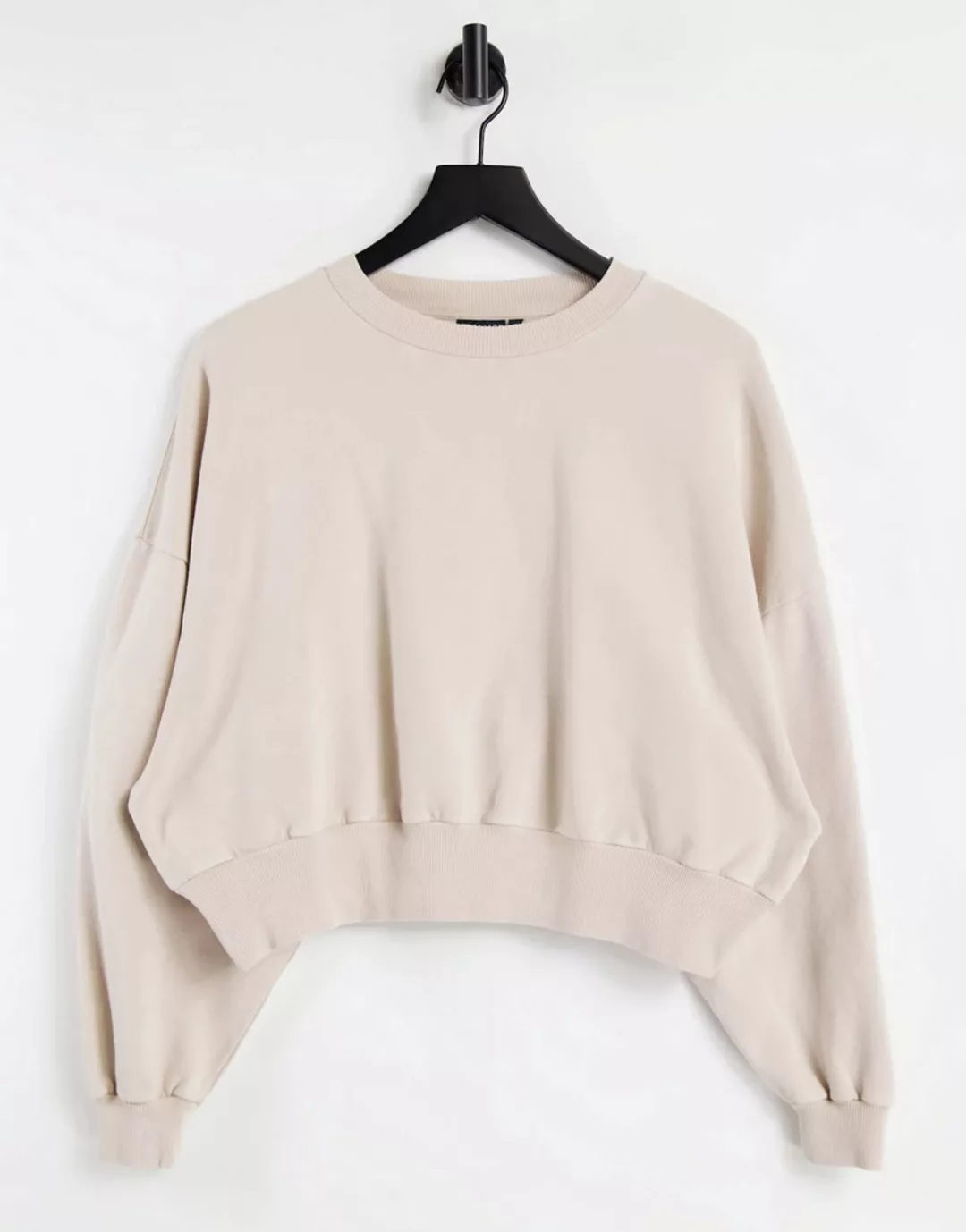 ASOS DESIGN – Oversize-Sweatshirt in verwaschenem Stein-Neutral günstig online kaufen