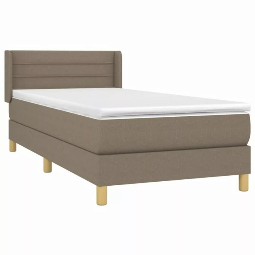 vidaXL Bett Boxspringbett mit Matratze Taupe 90x190 cm Stoff günstig online kaufen