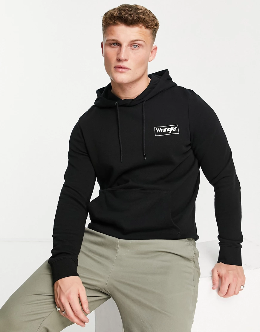 Wrangler – Kapuzenpullover in Schwarz günstig online kaufen