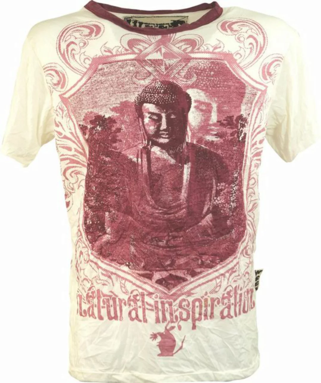 Guru-Shop T-Shirt Weed T-Shirt - Buddha weiß Goa Style, Festival, alternati günstig online kaufen