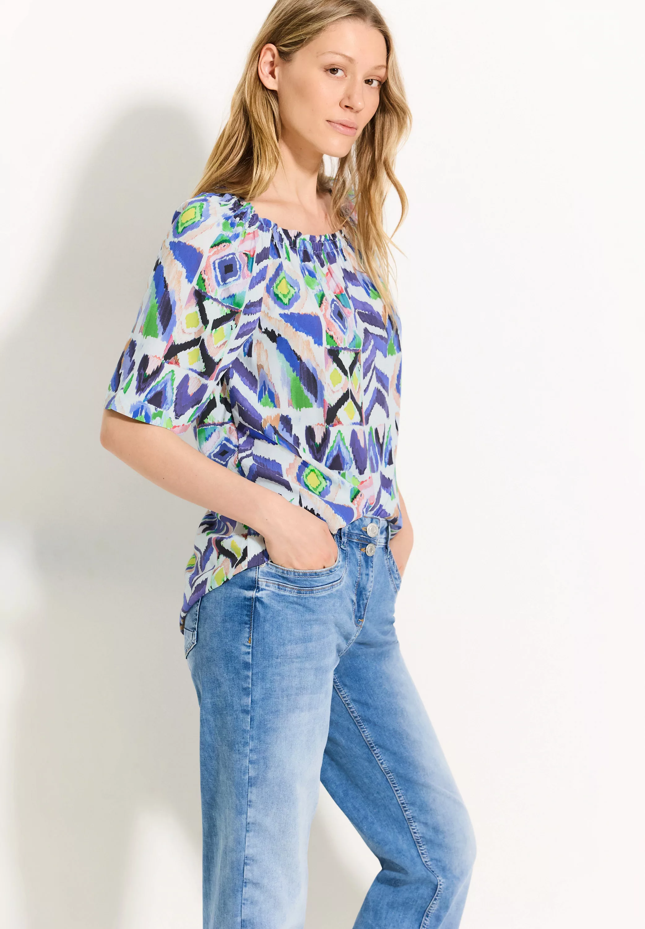 Cecil Kurzarmbluse - Bluse - Blusenshirt - gemusterte Bluse günstig online kaufen