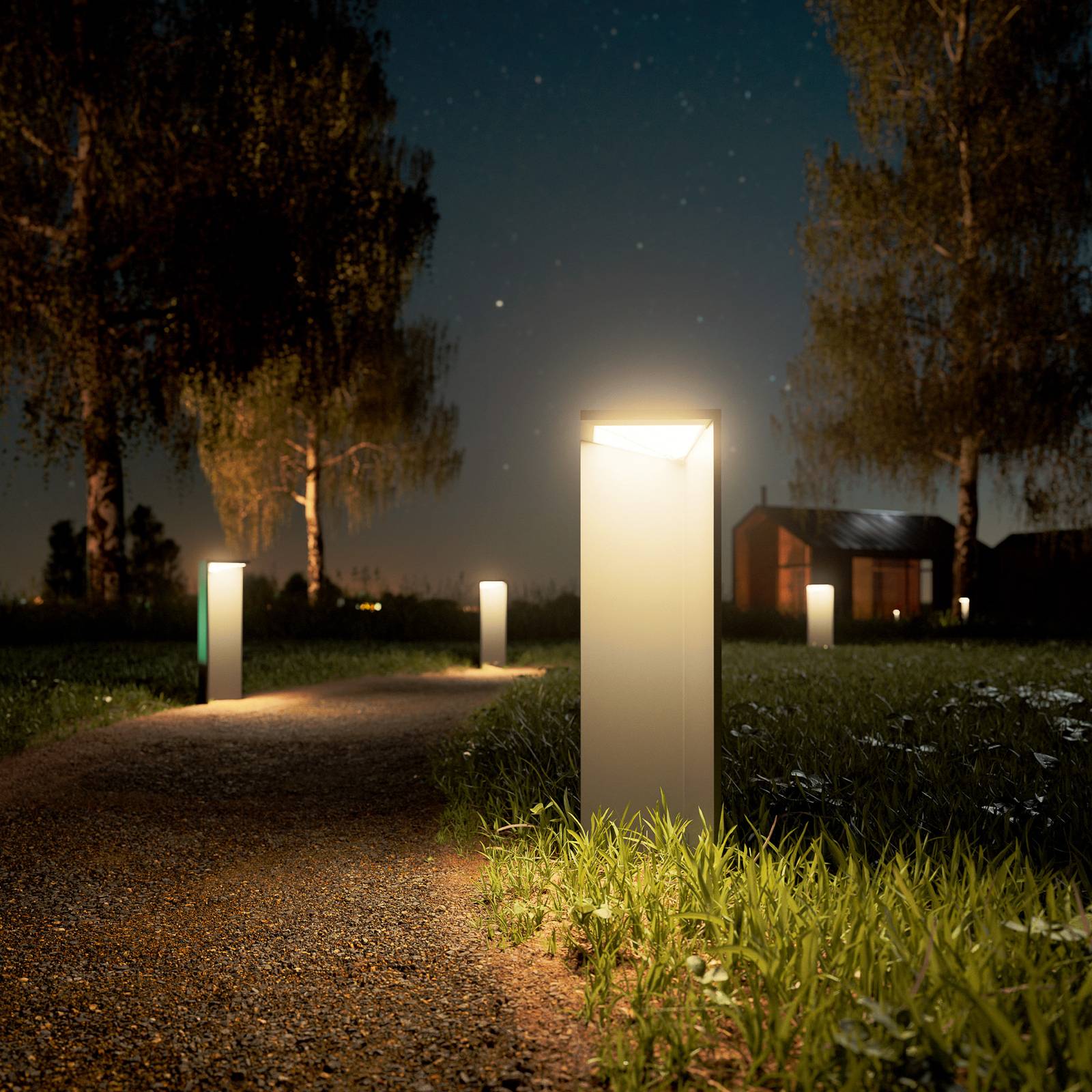 LED-Akku-Solarleuchte Nusolar anthrazit, Höhe 50cm günstig online kaufen