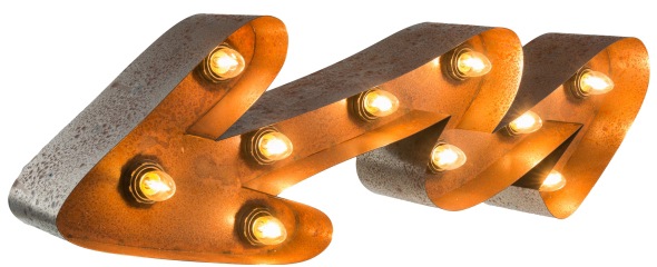 MARQUEE LIGHTS LED Dekolicht »Curved Arrow«, 10 flammig-flammig, Wandlampe, günstig online kaufen