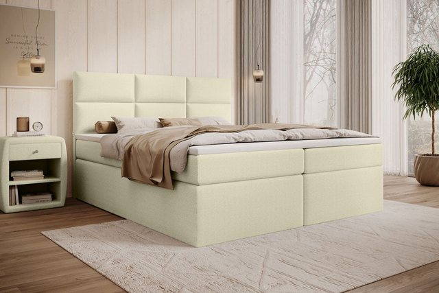 Luxusbetten24 Boxspringbett Carito Bouclé, mit USB-Anschluss und Stauraum günstig online kaufen