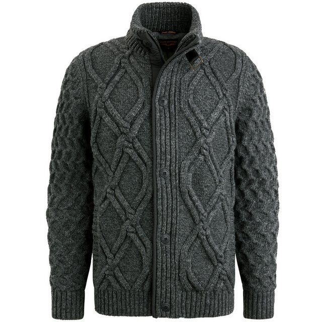 PME Legend Heavy Knit Strickjacke Wool Mix Anthrazit - Größe XXL günstig online kaufen