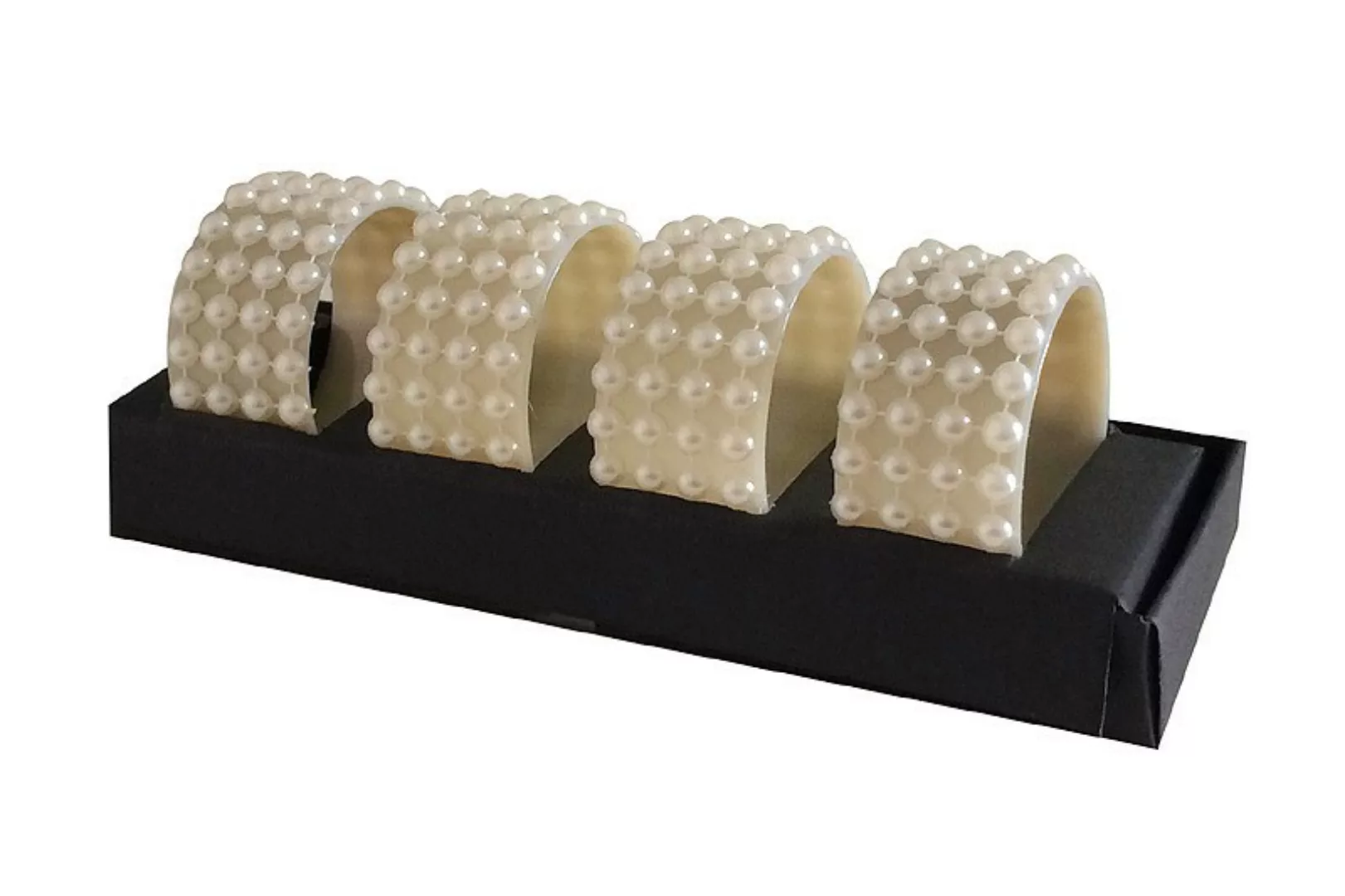 Serviettenringe Weiß Schmuck 4 Stück Serviettenhalter Perlen Tischdeko Hoch günstig online kaufen