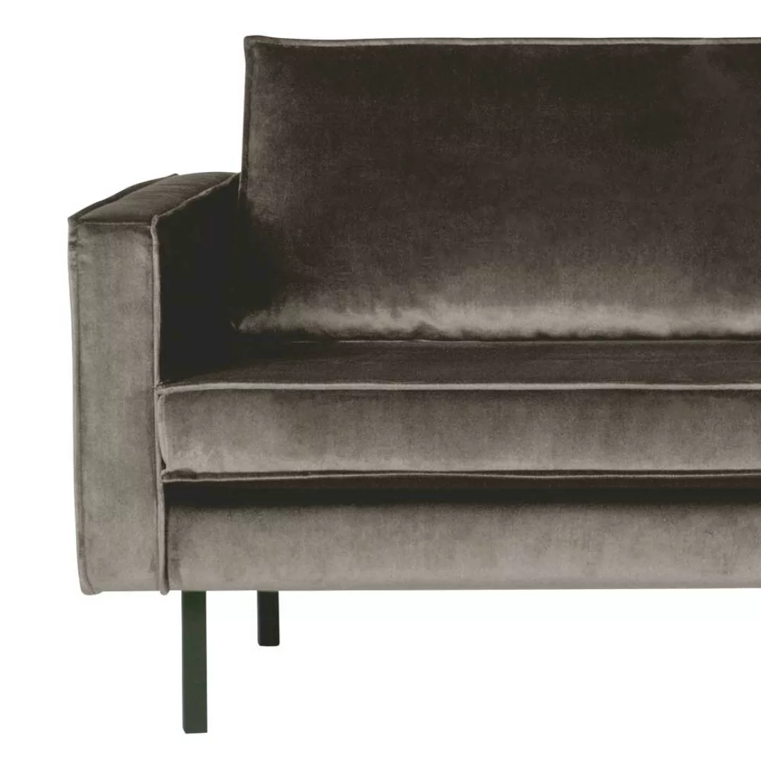 Sofa Recamiere in Taupe Samtbezug günstig online kaufen