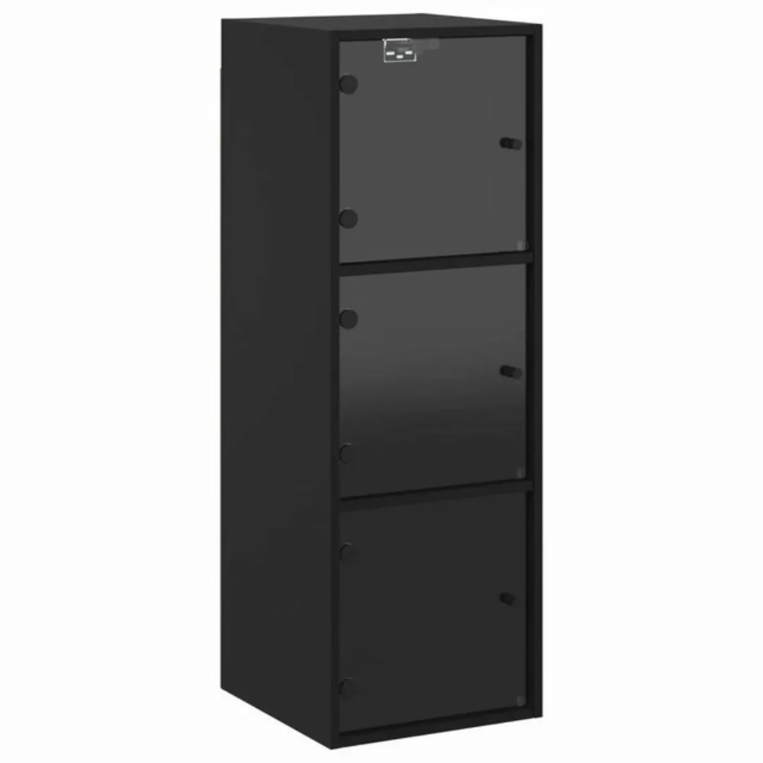 vidaXL Fächerschrank Wandschrank mit Glastüren Schwarz 35x37x100 cm (1-St) günstig online kaufen