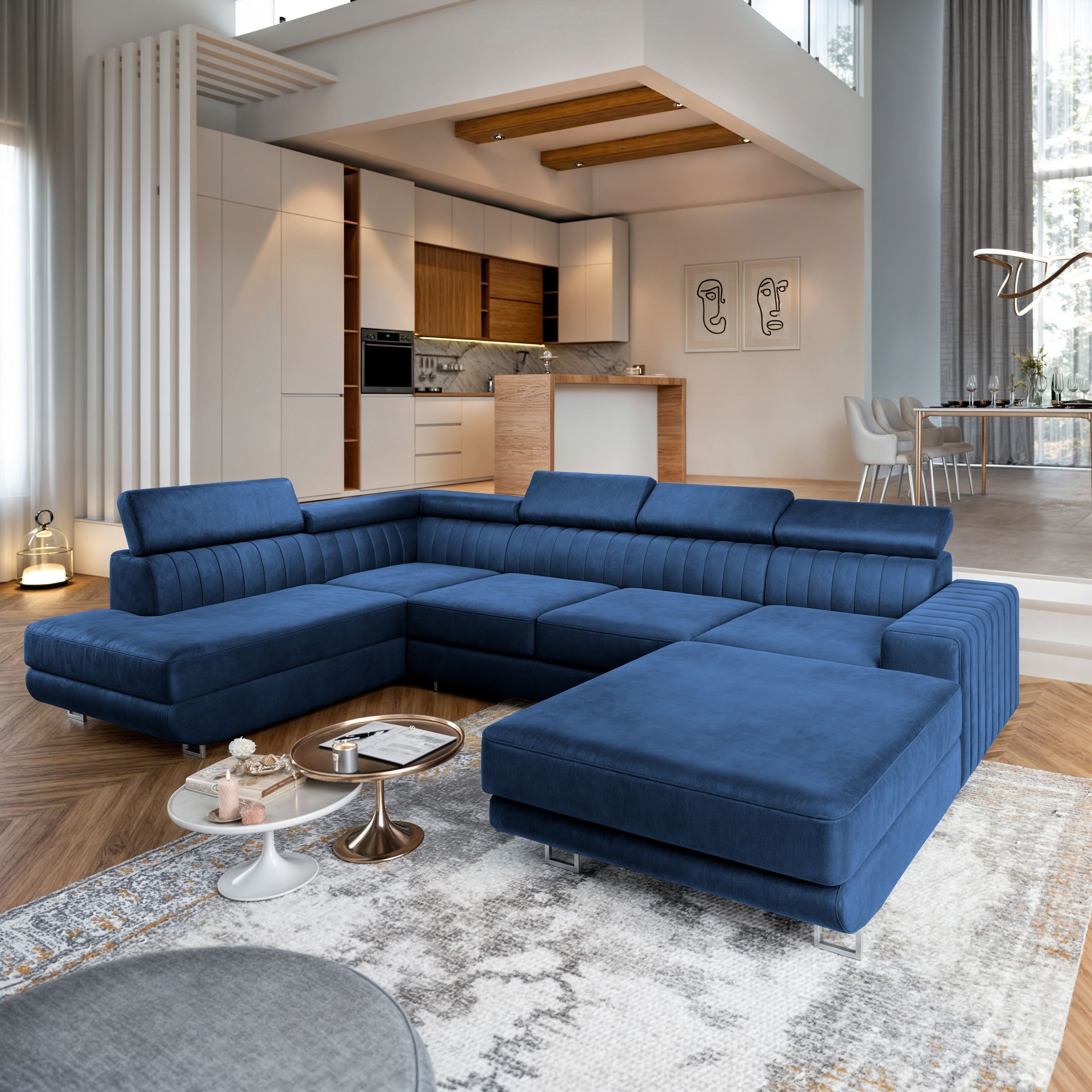 Masseno Ecksofa SIENA mit Schlaffunktion U-Form, günstig online kaufen