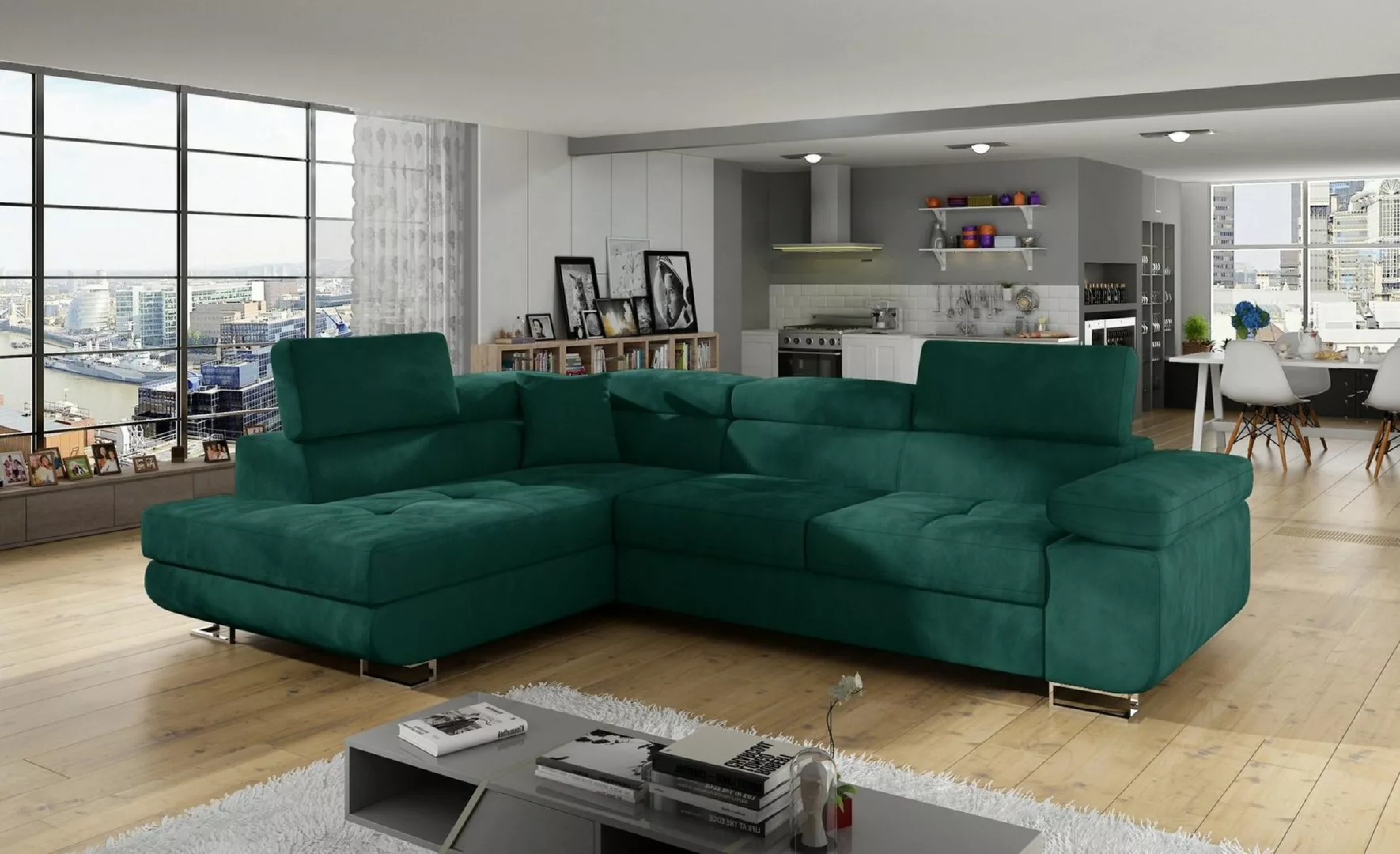 yourhouse24 Ecksofa ANTON L-form Schlafsofa Wohnlandschaft Links Rechts Cou günstig online kaufen