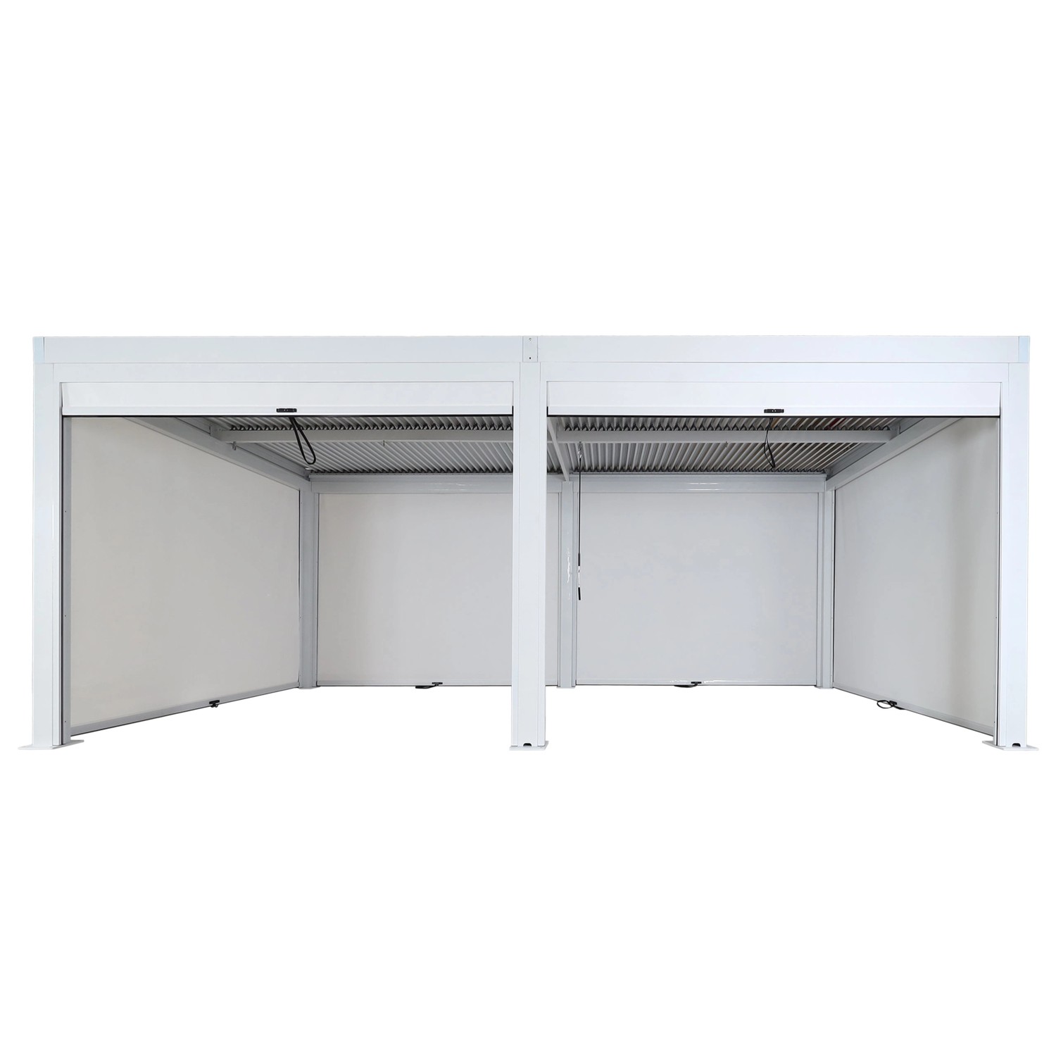 MCW Pergola L46 mit Seitenwand Weiß 11cm-Alu-Gestell 3x6m günstig online kaufen