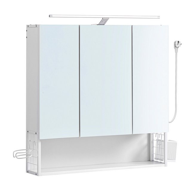 VASAGLE Spiegelschrank Badezimmerschrank mit Beleuchtung, Kabel günstig online kaufen