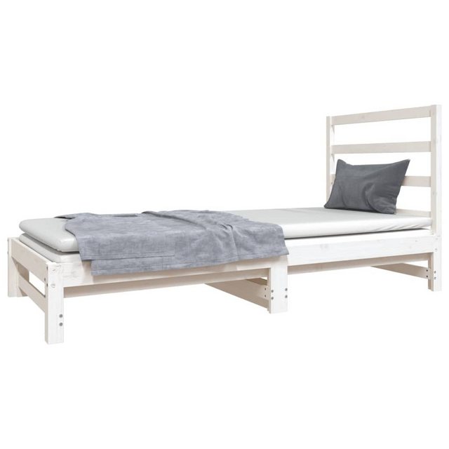 vidaXL Gästebett Gästebett Tagesbett Ausziehbar Weiß 2x90x190 cm Massivholz günstig online kaufen