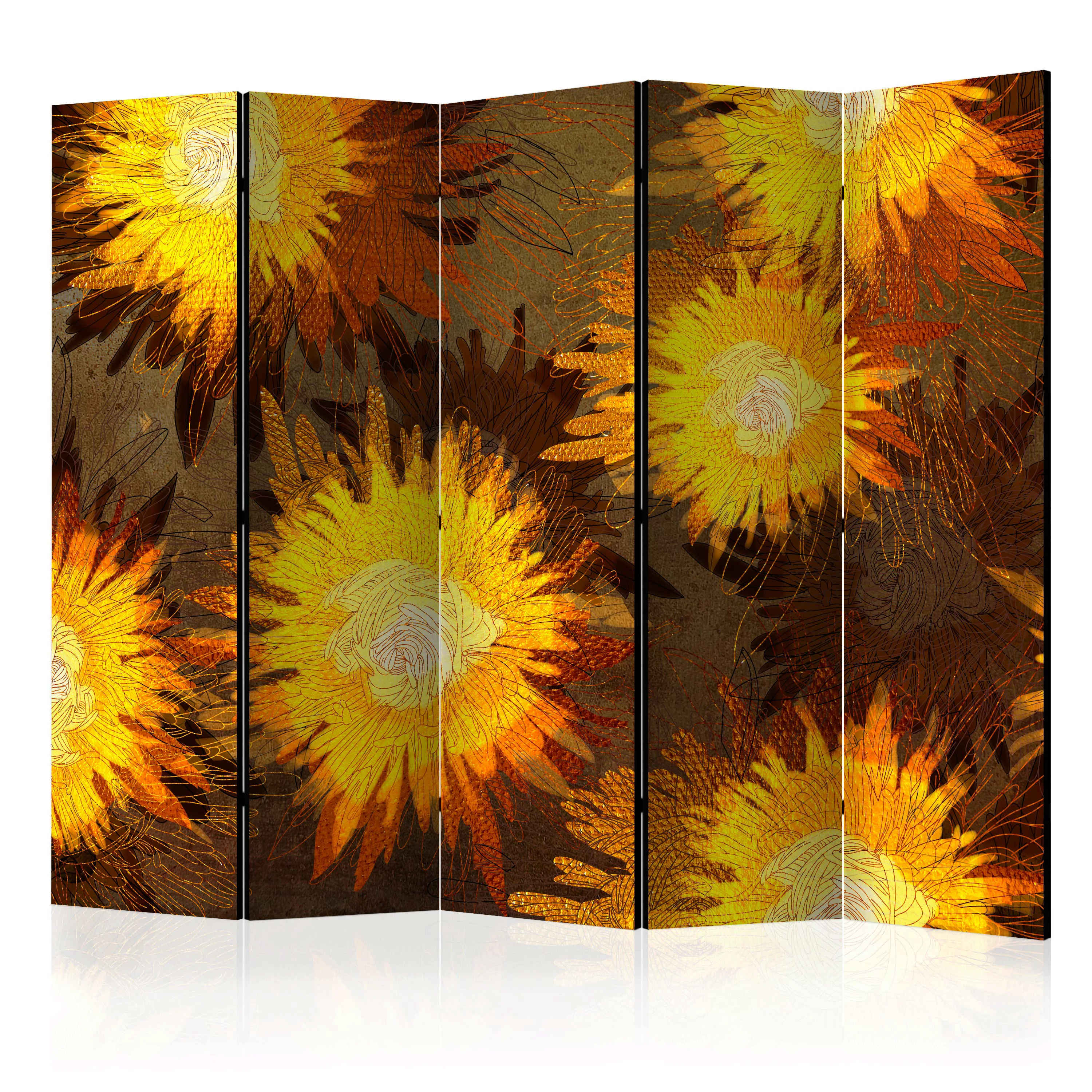 5-teiliges Paravent - Sunflower Dance Ii [room Dividers] günstig online kaufen