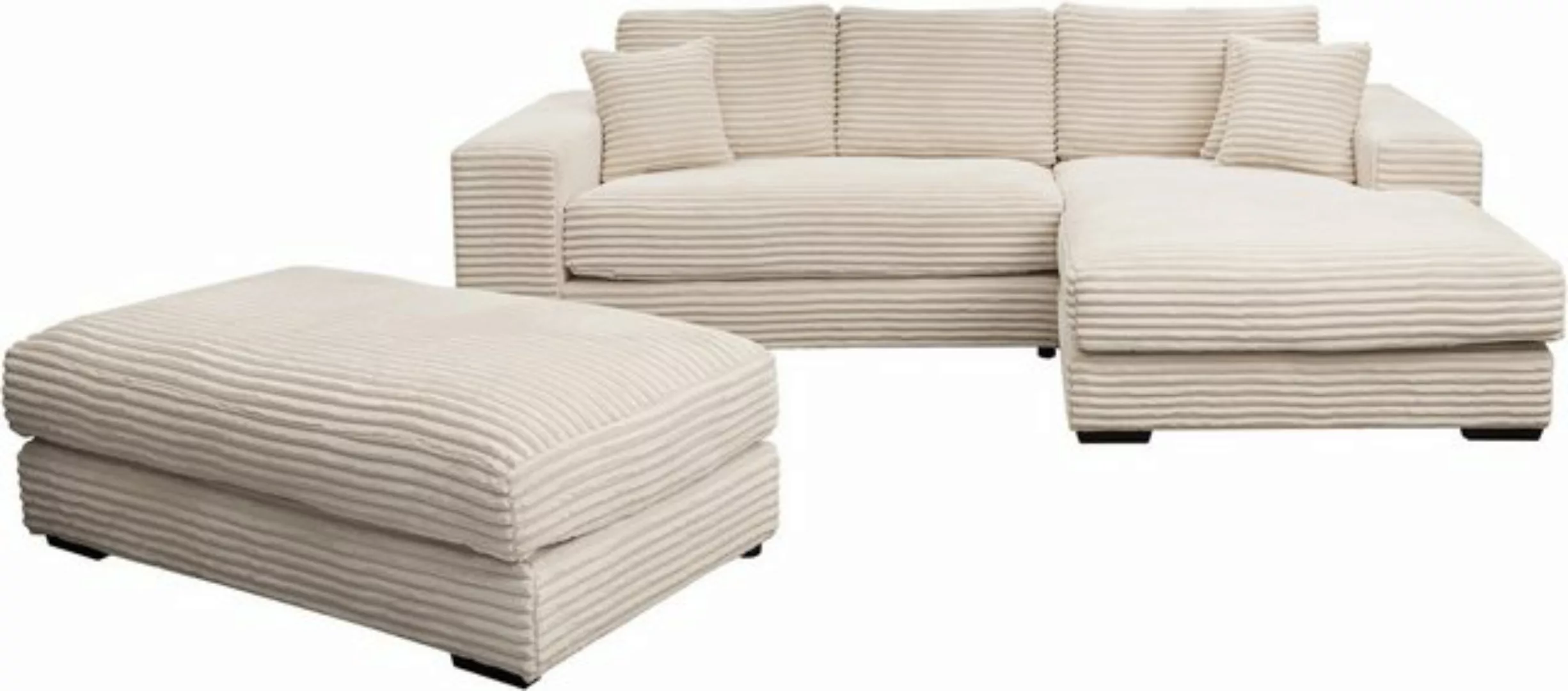 WERK2 Polstergarnitur Eden L-Form + Hocker, (Set), Design Ecksofa + Hocker günstig online kaufen