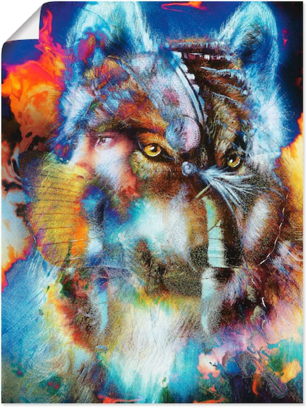Artland Wandbild »Indischer Krieger mit Wolf«, klassische Fantasie, (1 St.) günstig online kaufen