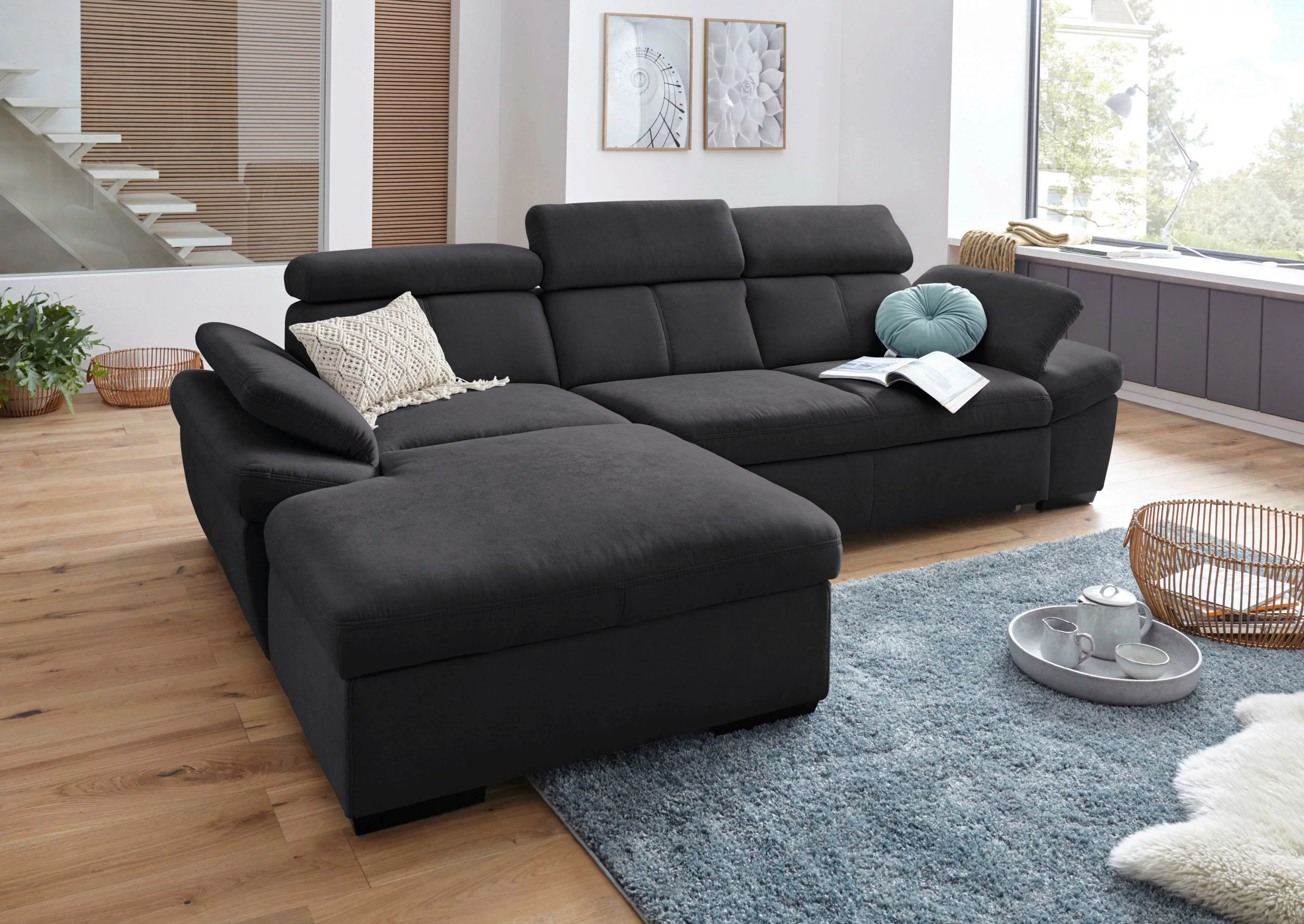 exxpo - sofa fashion Ecksofa "Salerno, L-Form", inkl. Kopf- und Armteilvers günstig online kaufen