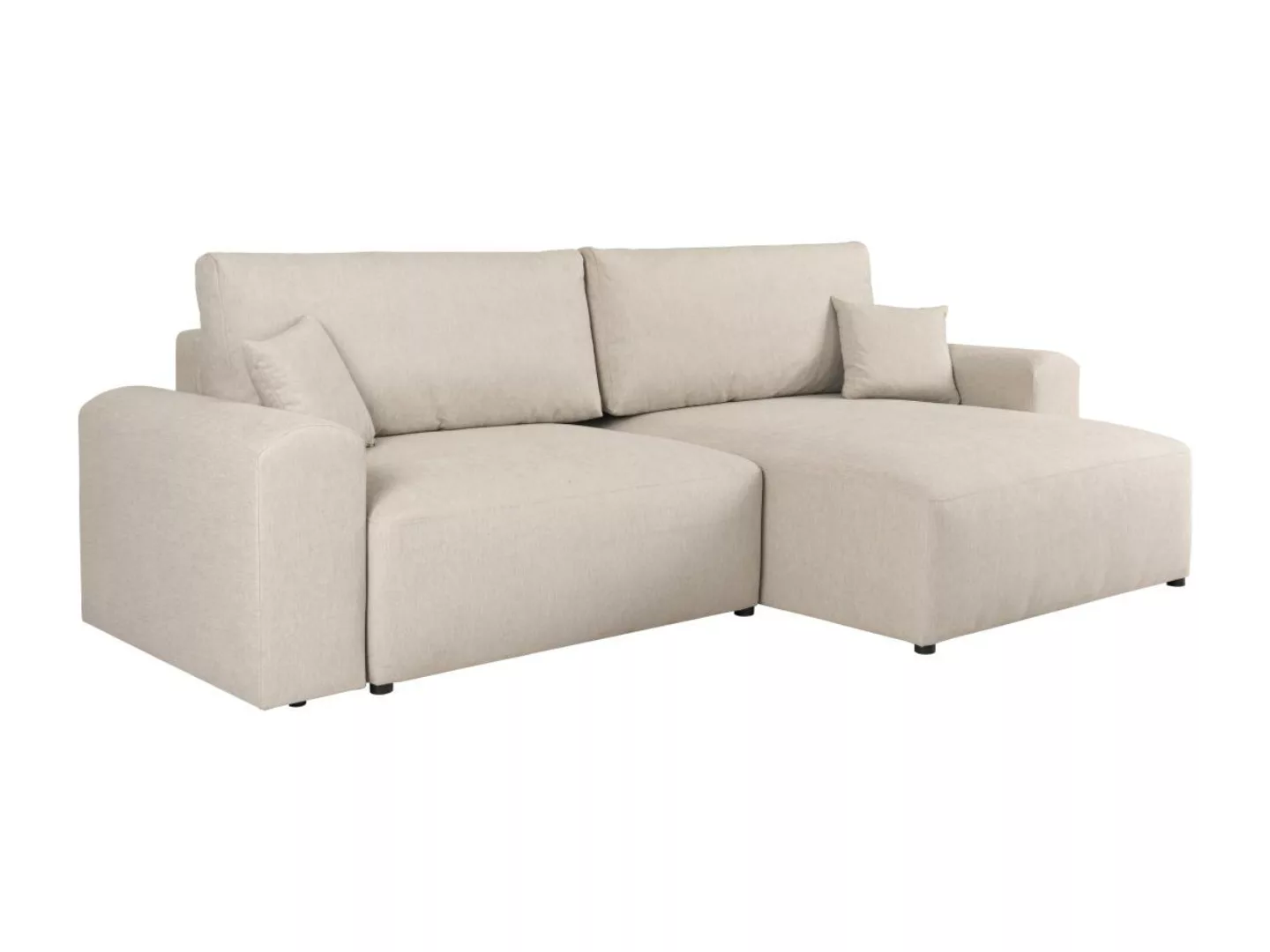 Ecksofa mit Schlaffunktion - Ecke wechselbar - Stoff - Beige - ILANOR günstig online kaufen