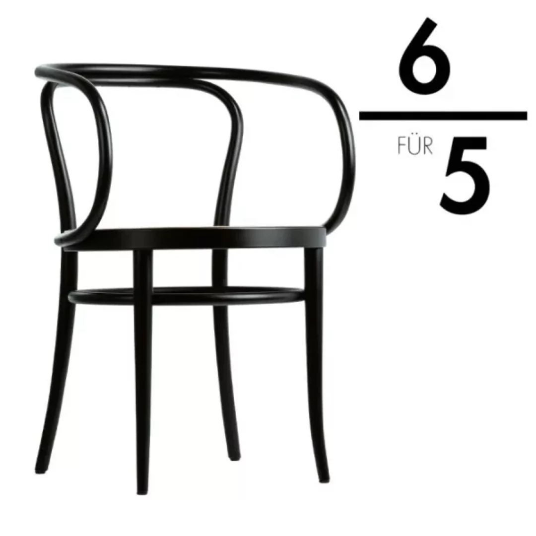 THONET 209 Bugholzarmlehnenstuhl | Rohrgeflecht-Sitz | Buche schwarz gebeiz günstig online kaufen