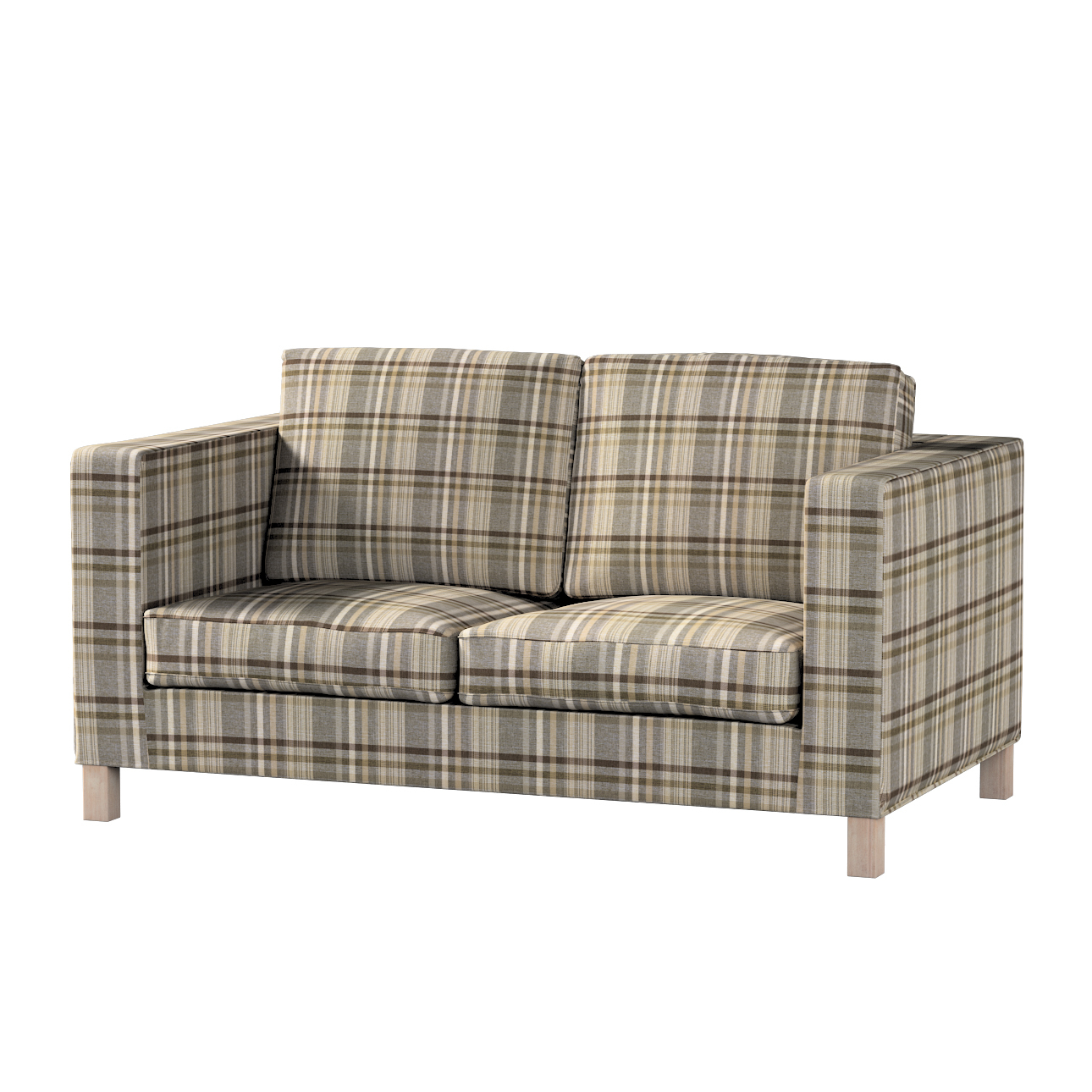 Bezug für Karlanda 2-Sitzer Sofa nicht ausklappbar, kurz, braun- beige, 60c günstig online kaufen