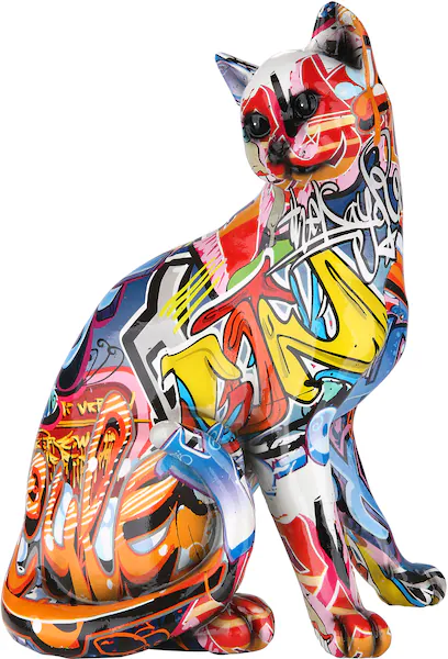 GILDE Dekofigur »Figur Pop Art Katze«, Dekoobjekt, Tierfigur, Höhe 29 cm, W günstig online kaufen