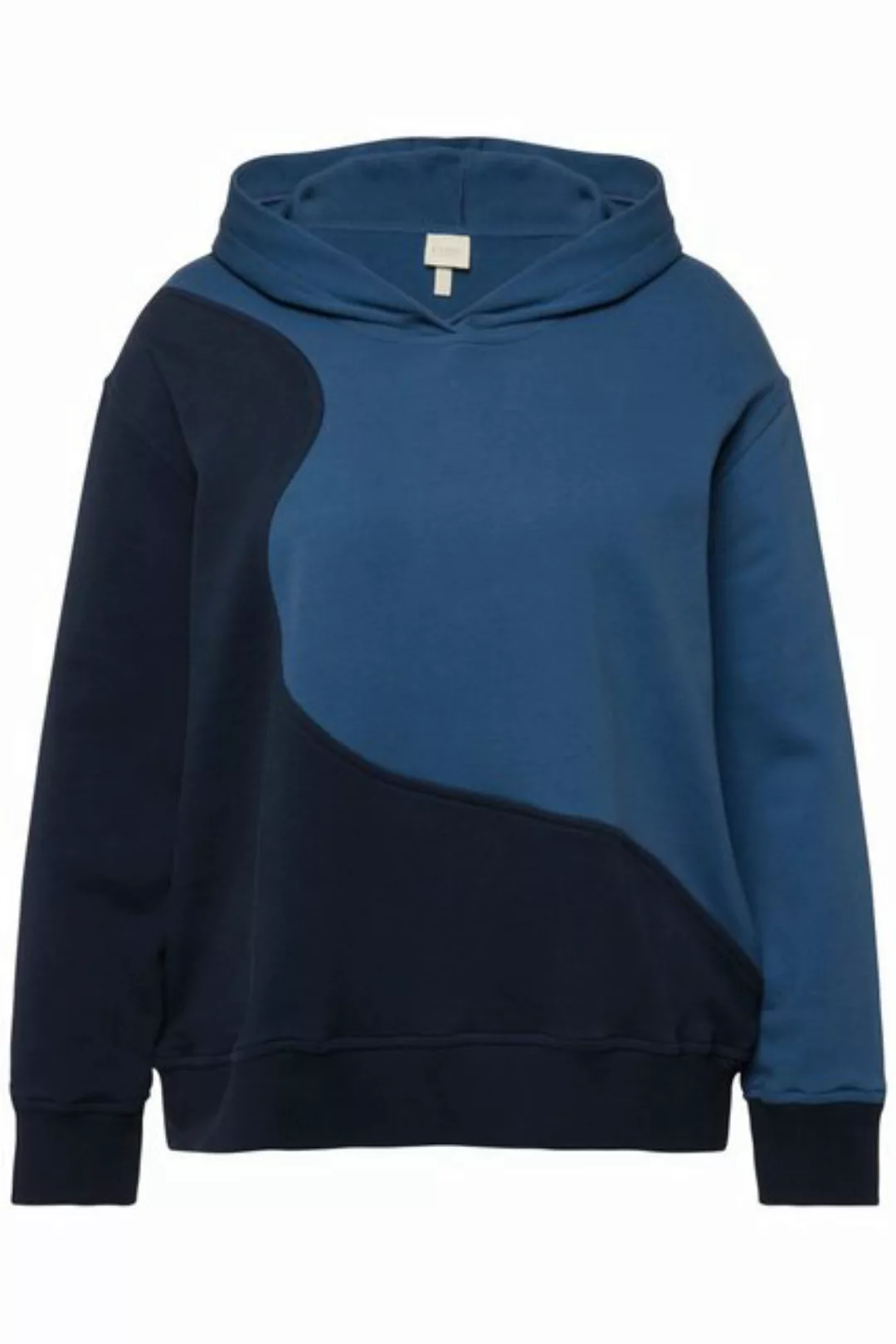 Ulla Popken Sweatshirt Hoodie Colorblocking Kapuze Langarm Biobaumwolle günstig online kaufen