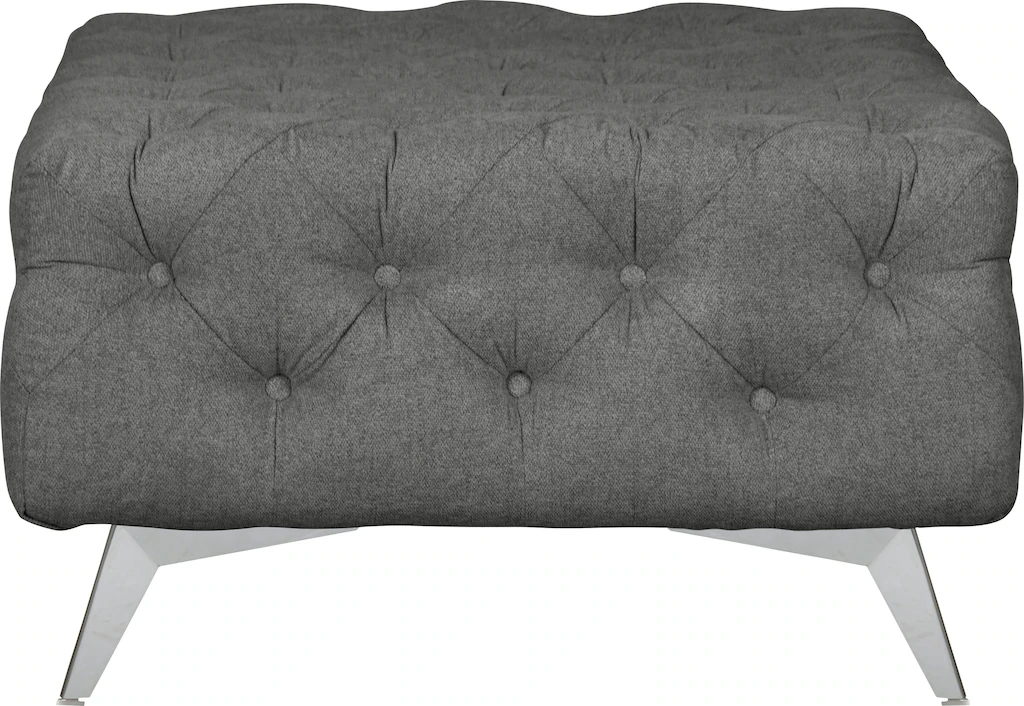 Leonique Polsterhocker "Amaury", Chesterfield-Optik, Breite 80cm, Fußfarbe günstig online kaufen