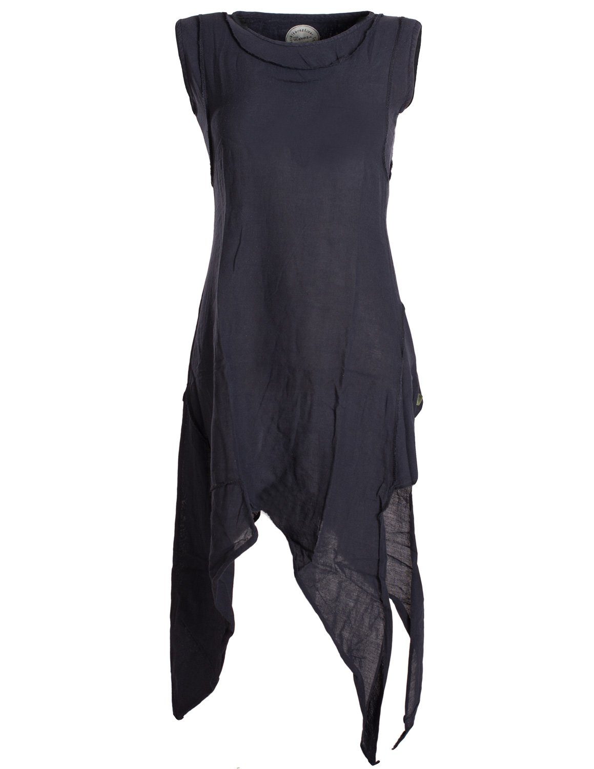 Vishes Zipfelkleid Asymmetrisches armloses Lagenlook Zipfelkleid günstig online kaufen