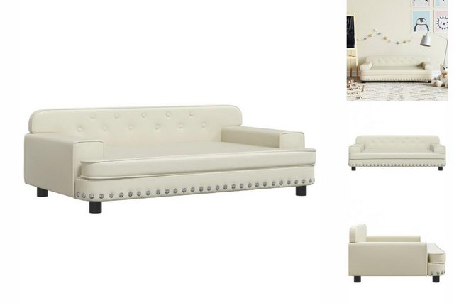 vidaXL Kindersofa Kindersofa Creme 90x53x30 cm Kunstleder Kindercouch Kinde günstig online kaufen