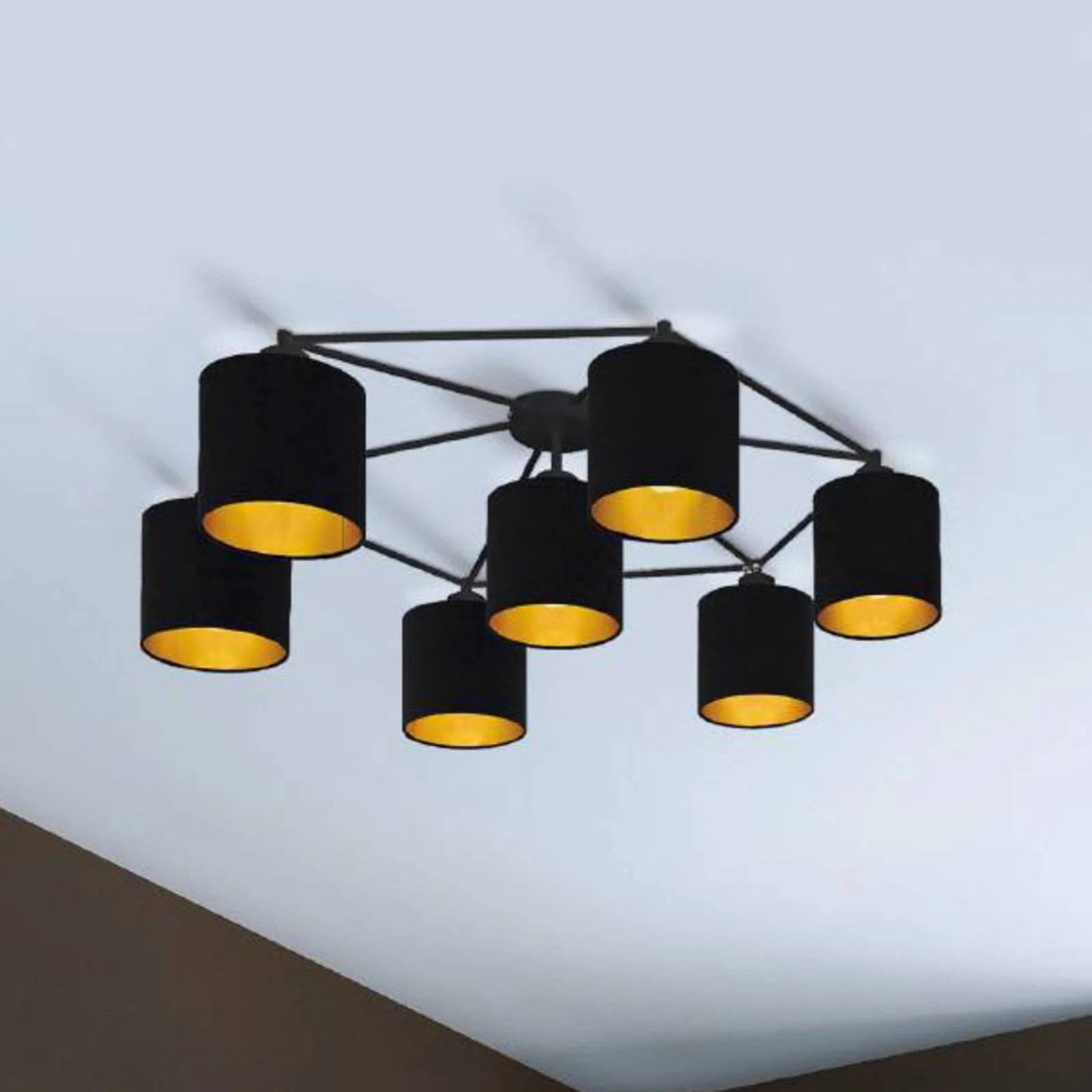 Deckenlampe Staiti schwarz mit Schirmen günstig online kaufen