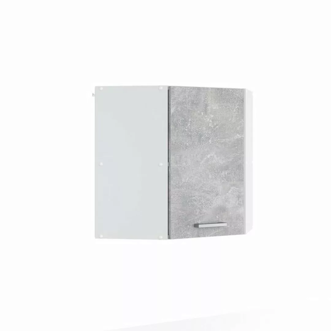 Vicco Schranksystem R-Line, Beton/Weiß, 57 cm Eckhängeschrank mit Tür günstig online kaufen